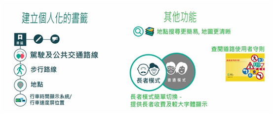 「香港出行易」還有個人化書籤功能